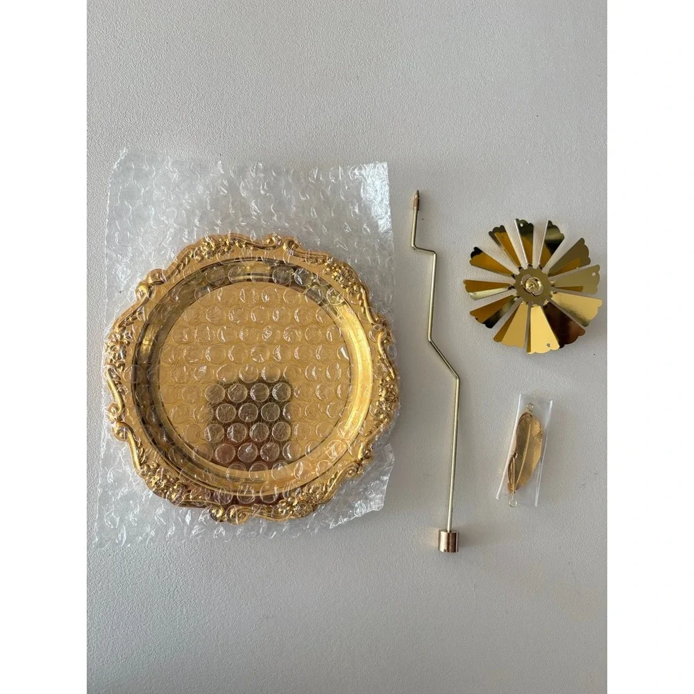 Golden Carousel Candle Holder Tray‎ Heat Spinning Horses retro Story Decor new